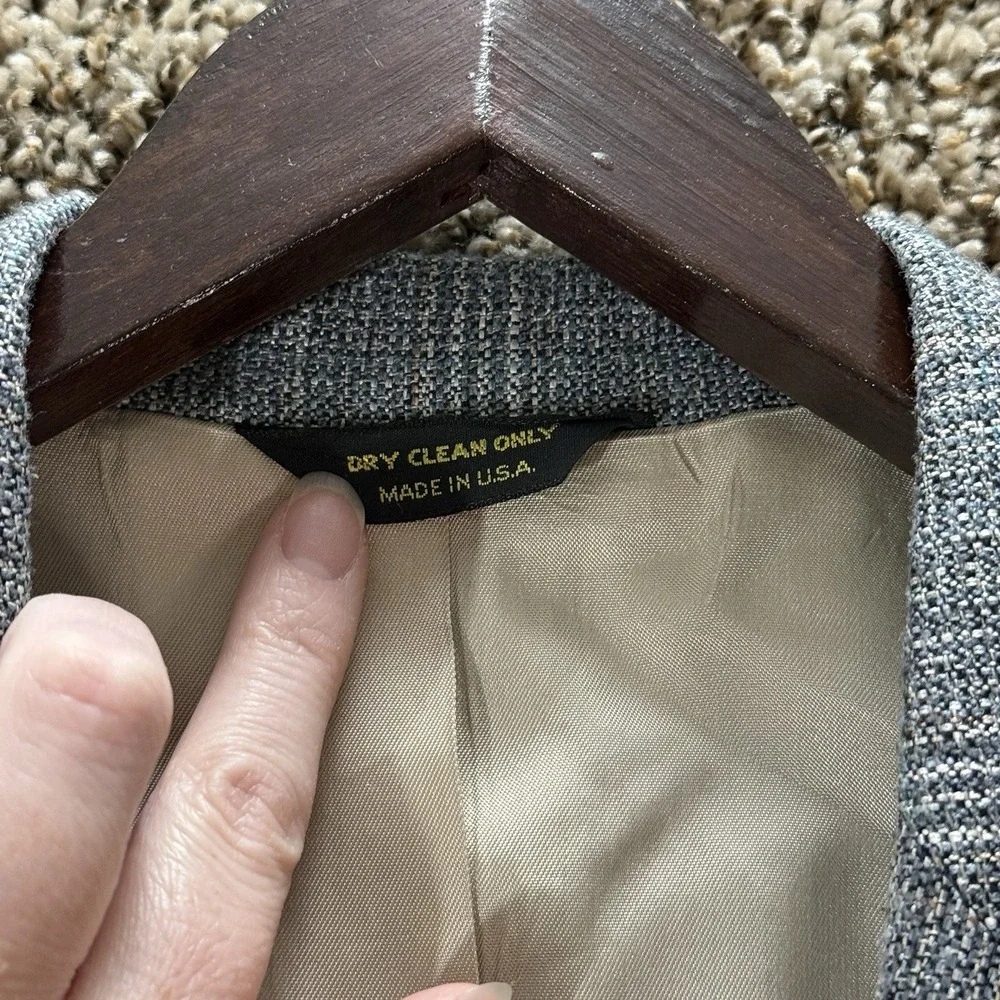 Vintage Haggar Gallery Gray Tweed‎ Blazer Sport Coat 40R Old Money Ivy USA Made